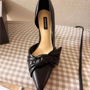 Nine West Black Heels with Bow Accent